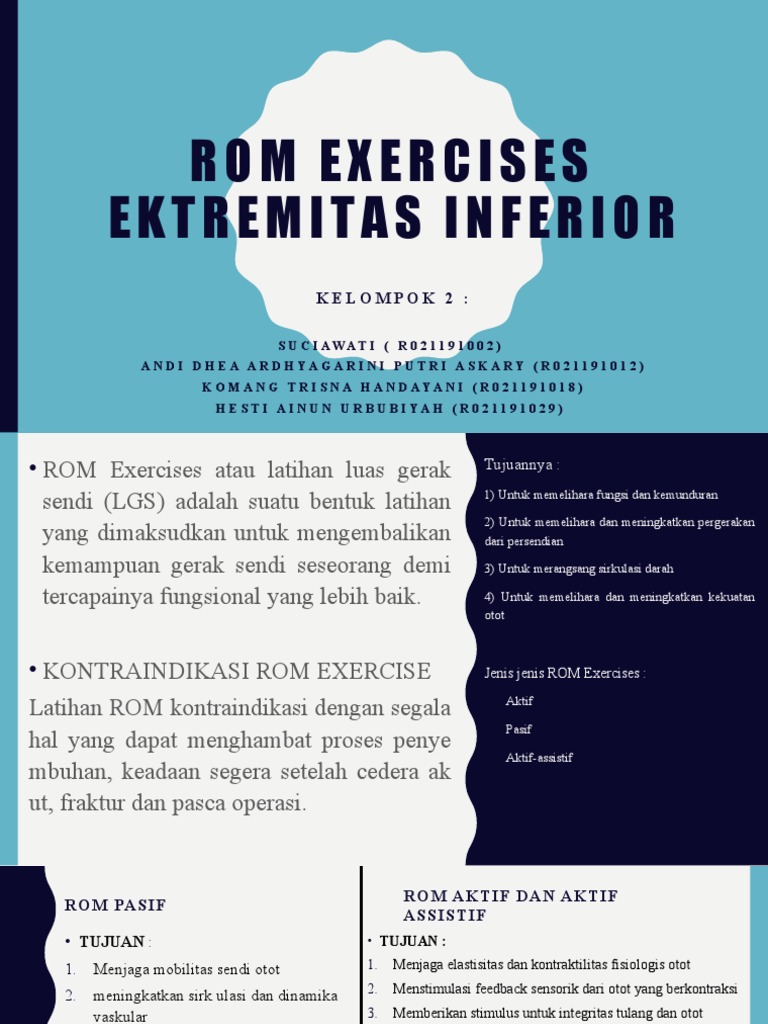 ROM Exercises Ext. Inferior Kelompok 2 | PDF