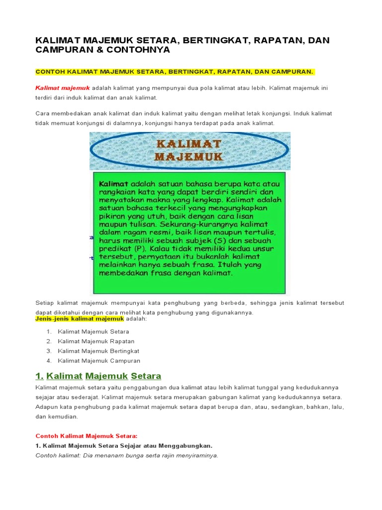 Macam2 Kalimat Majemuk Pdf
