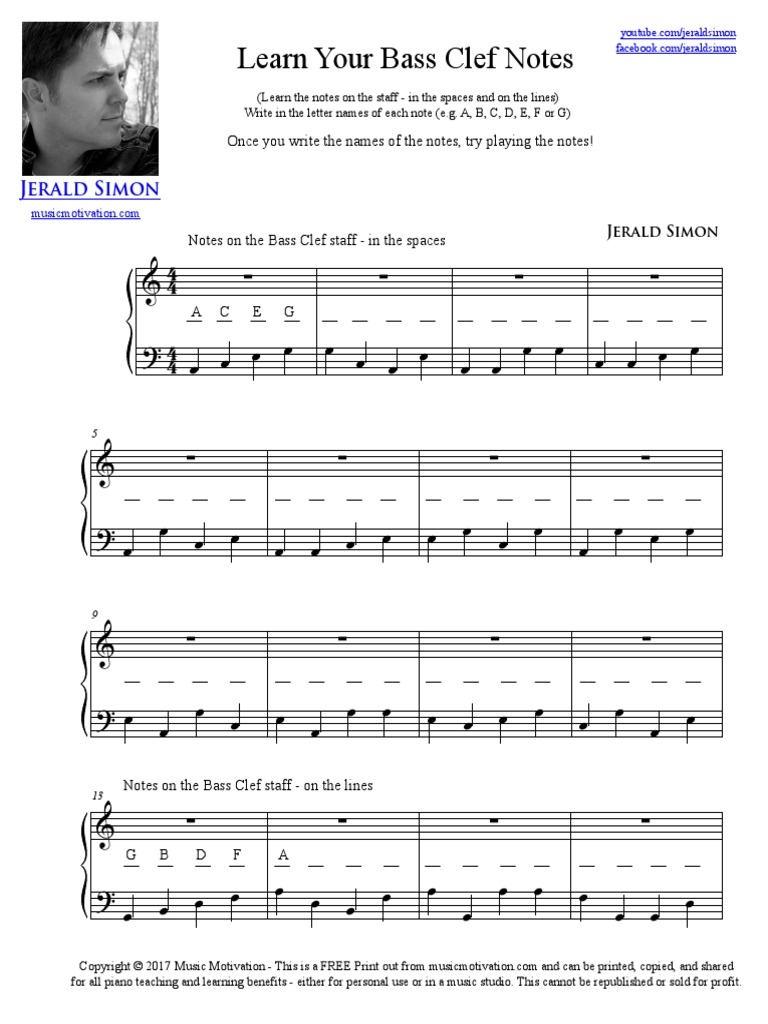 Learn Your Bass Clef Notes: Jerald Simon | PDF | Intellectual Works ...
