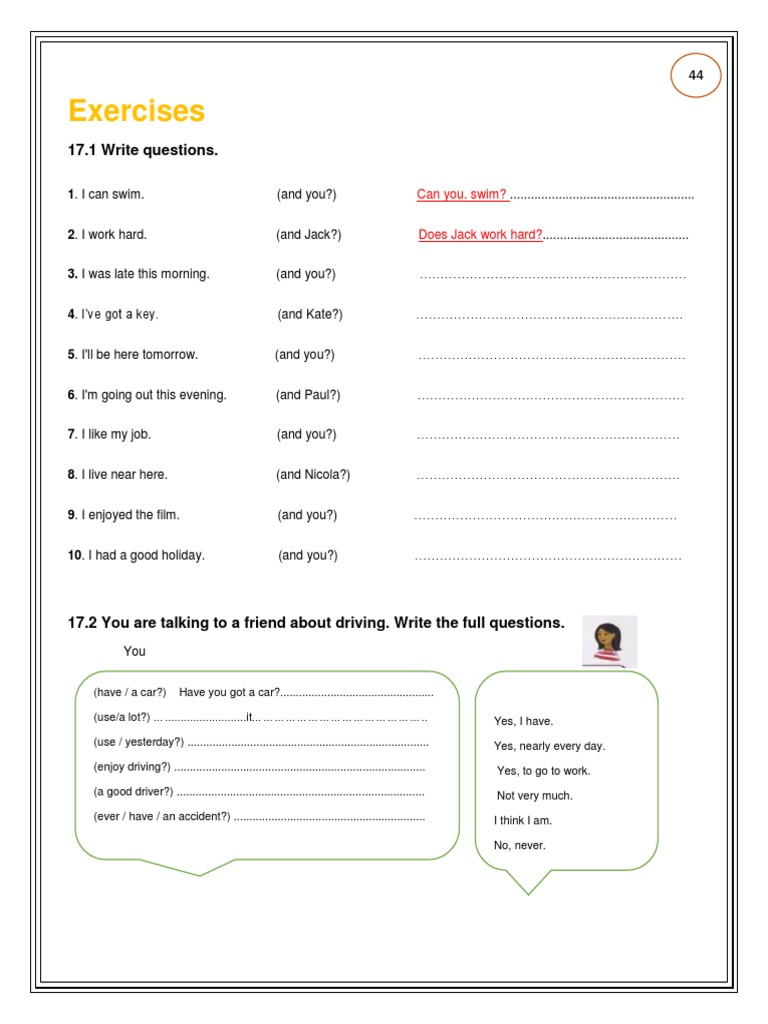 Question Formation Exercises | PDF