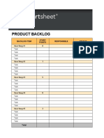 Product Backlog: Backlog Item Responsible Status Story Points