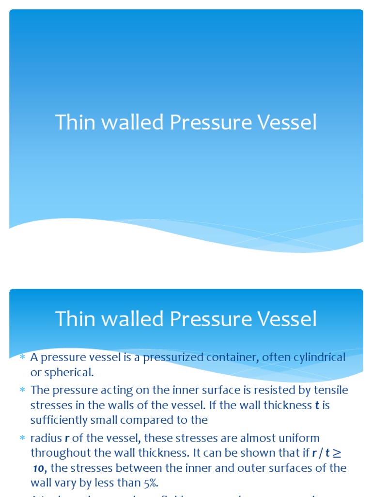 Thin Walled Pressure Vessel Analysis | PDF | Stress (Mechanics ...
