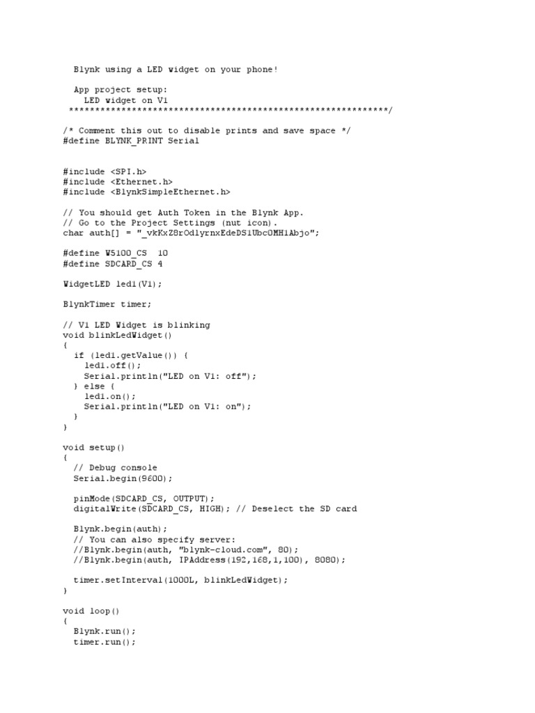 Blynk Using A LED Widget On Your Phone PDF