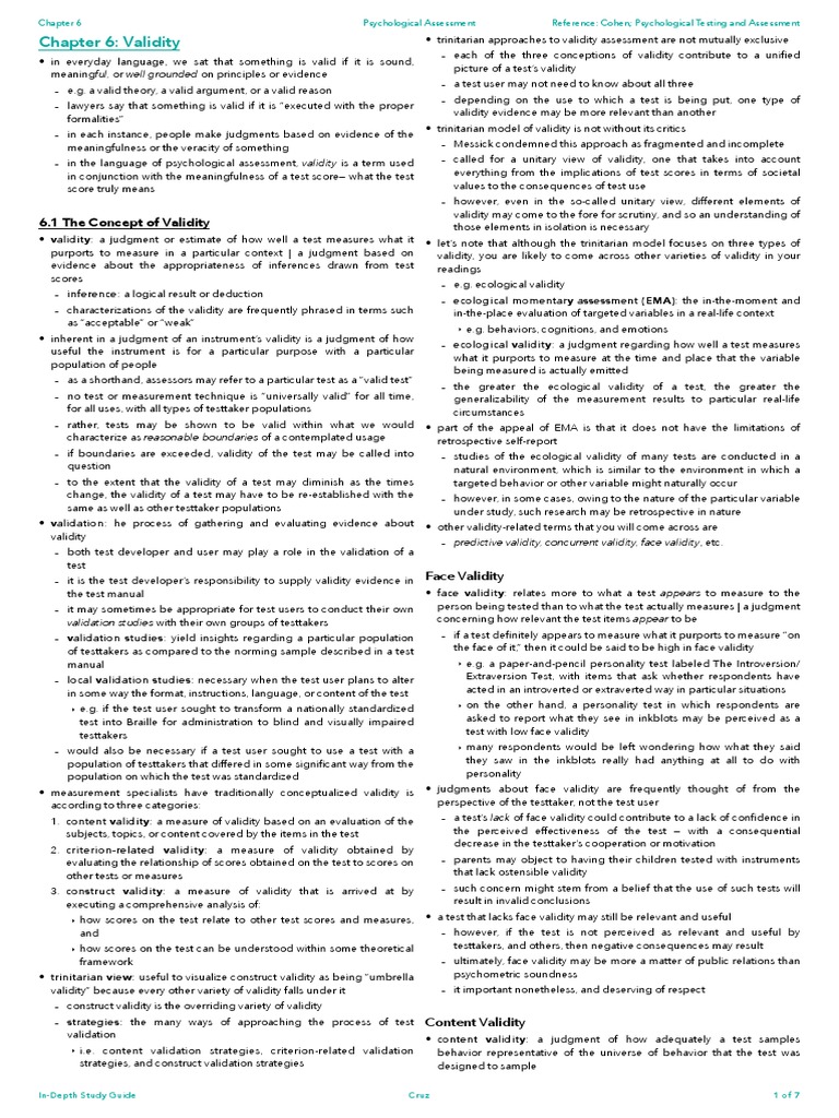 Understanding Validity in Psychological Testing | PDF | Validity ...