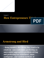 How Entrepreneurs Think