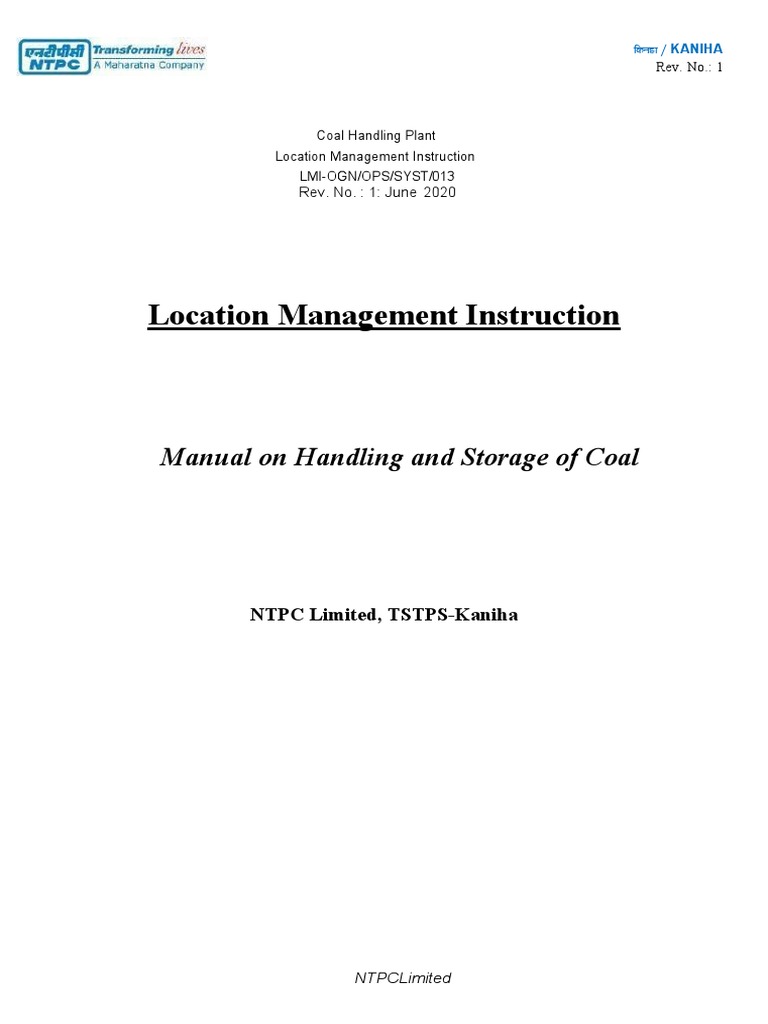 Coal Handling Plant Operations Manual | PDF | Belt (Mechanical ...