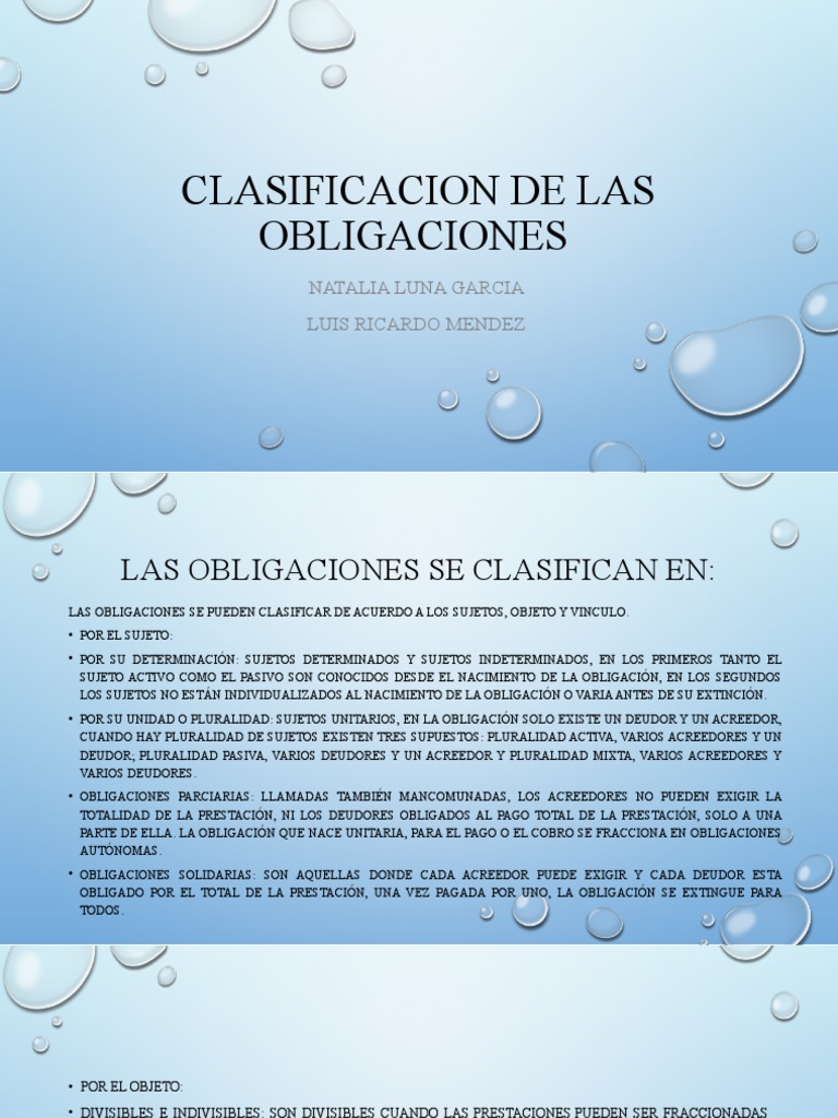 Clasificacion de Las Obligaciones | PDF | Pagos | Justicia