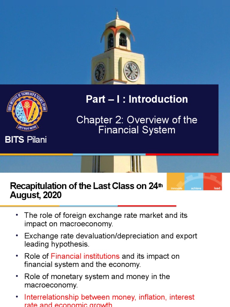 Part I Introduction Chapter 2 Overview Of The Financial System