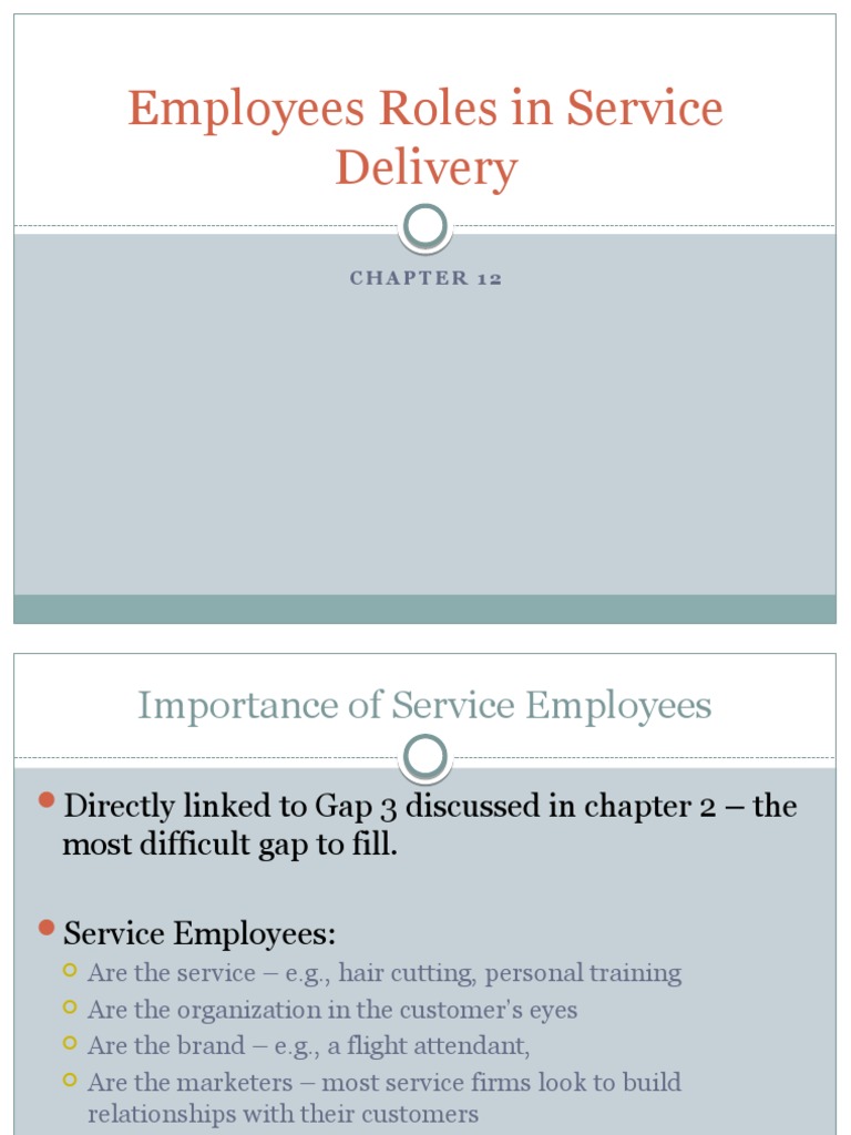Ch12 - Employees Roles in Service Delivery | PDF | Competence (Human ...