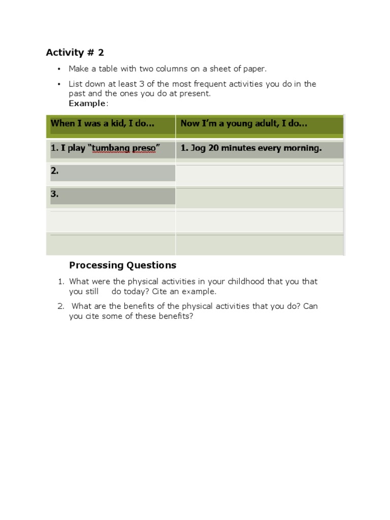 Activity # 2: Example | PDF | Career & Growth | Science & Mathematics