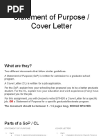 Statement of Purpose / Cover Letter