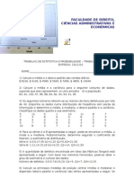 Trabalho de Estatstica para Alunos Do 8 Perodo