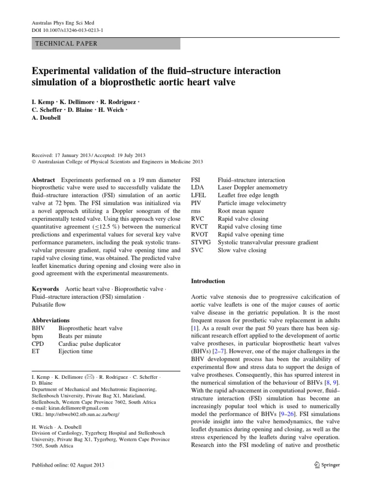 Experimental Validation of The Fluid-Structure Interaction Simulation ...