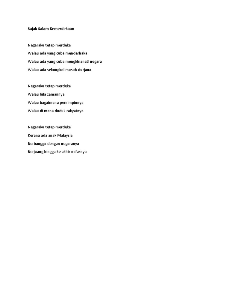 Sajak Salam Kemerdekaan Pdf