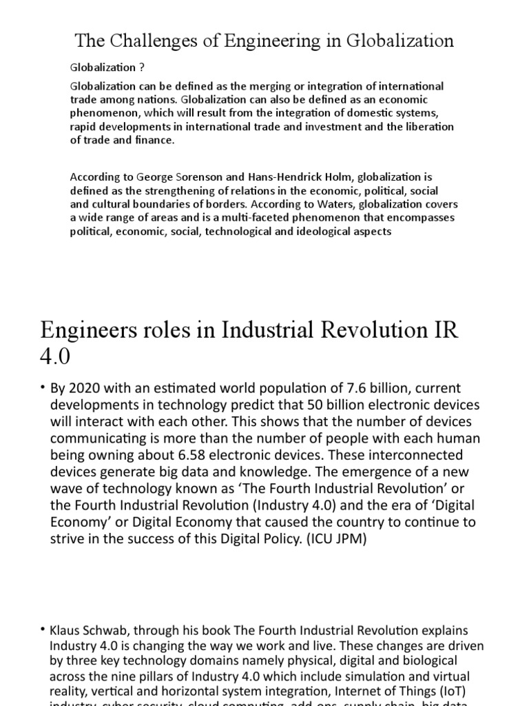 The Challenges of Engineering in Globalization | PDF | Automation ...