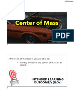 Center of Mass: Intended Learning Outcome/S