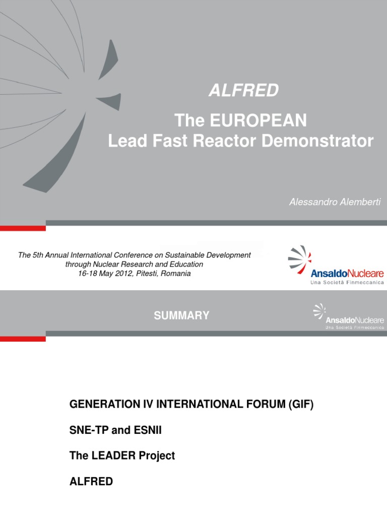 ALFRED: Lead Fast Reactor Demonstrator | PDF | Nuclear Reactor ...