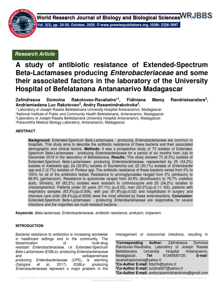 World Research Journal of Biology and Biological Sciences | PDF | Beta ...