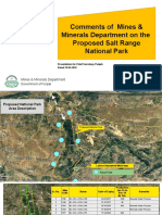 Comments of Mines & Minerals Department On The Proposed Salt Range National Park