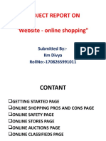 Project Report On 'Website - Online Shopping": Submitted By:-Km Divya Rollno:-1708265991011