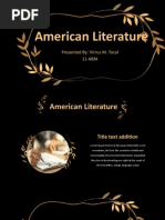 American Literature: Presented By: Virrus M. Tocal 11-ABM