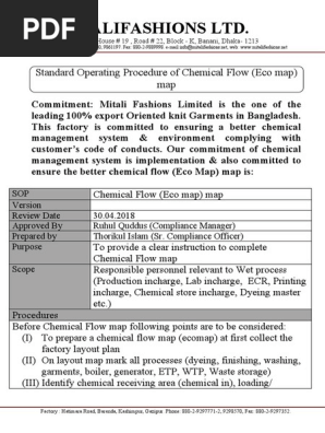SOP of Chemical Flow (Eco map) map
