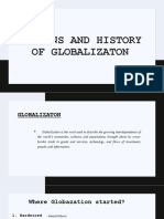 Origins and History of Globalizaton