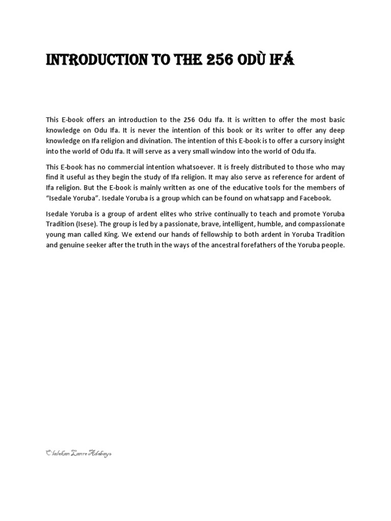 Introduction to the 256 Odu Ifá | PDF | Ethnic Religion | Religious Faiths