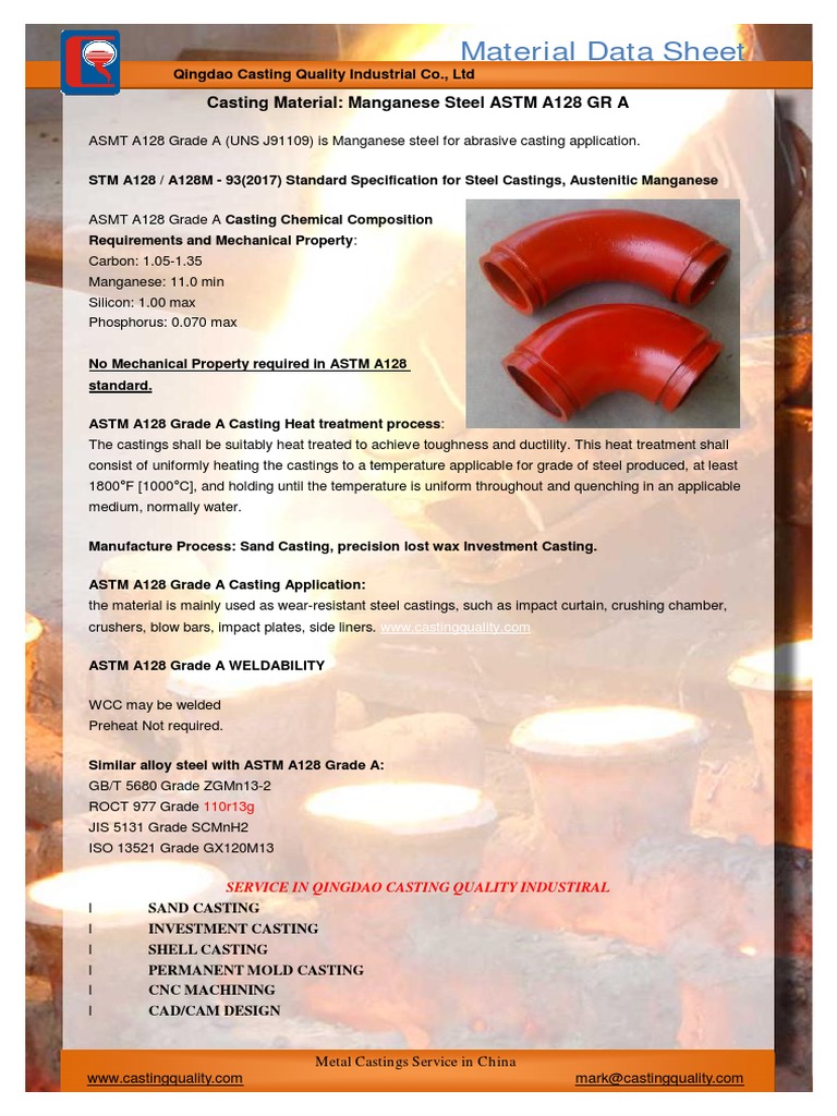 ASTM A128 Grade A Manganese Steel Guide | PDF