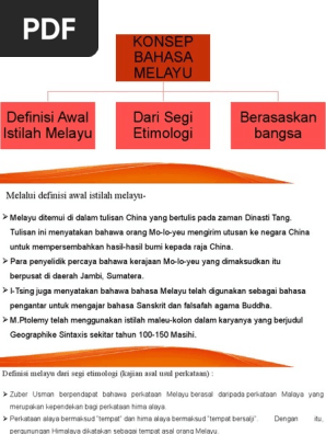 1 Asal Usul Bahasa Melayu Konsep Melayu Dan Salasilah Bahasa Melayu