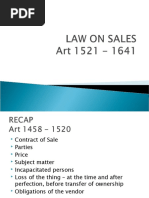 LAW ON SALES Art 1521 1641