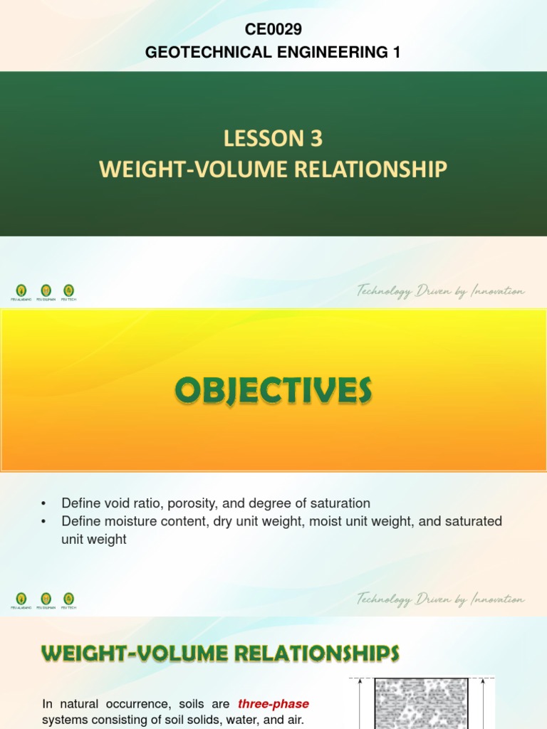 Module 3 - Weight-Volume Relationship | PDF | Porosity | Density