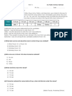 School test questions on candidate interview arrival times