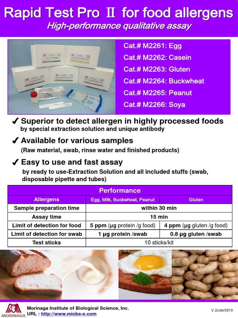 Food Allergen Rapid Test Kit | PDF | Chemistry | Food And Drink