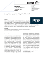 Tribological Performance Characterization of Brake Friction Materials: What Test? What Coefficient of Friction?