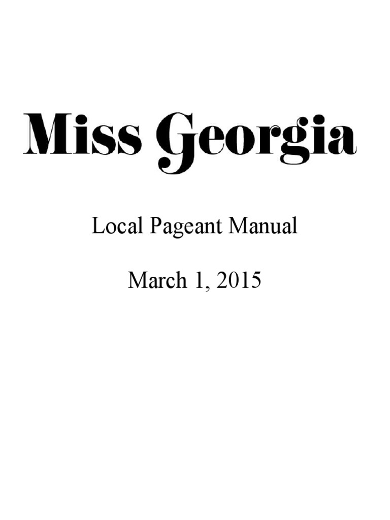 Local Pageant Contestant Guidelines | PDF | Singing | Competition