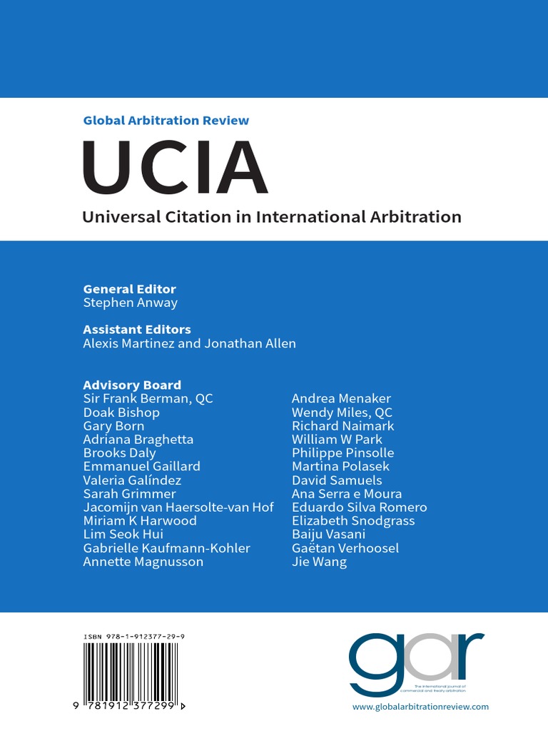 Universal Citation In International Arbitration Gar Pdf Case Citation Ellipsis