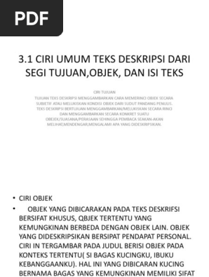 3 1 Ciri Umum Teks Deskripsi Pdf