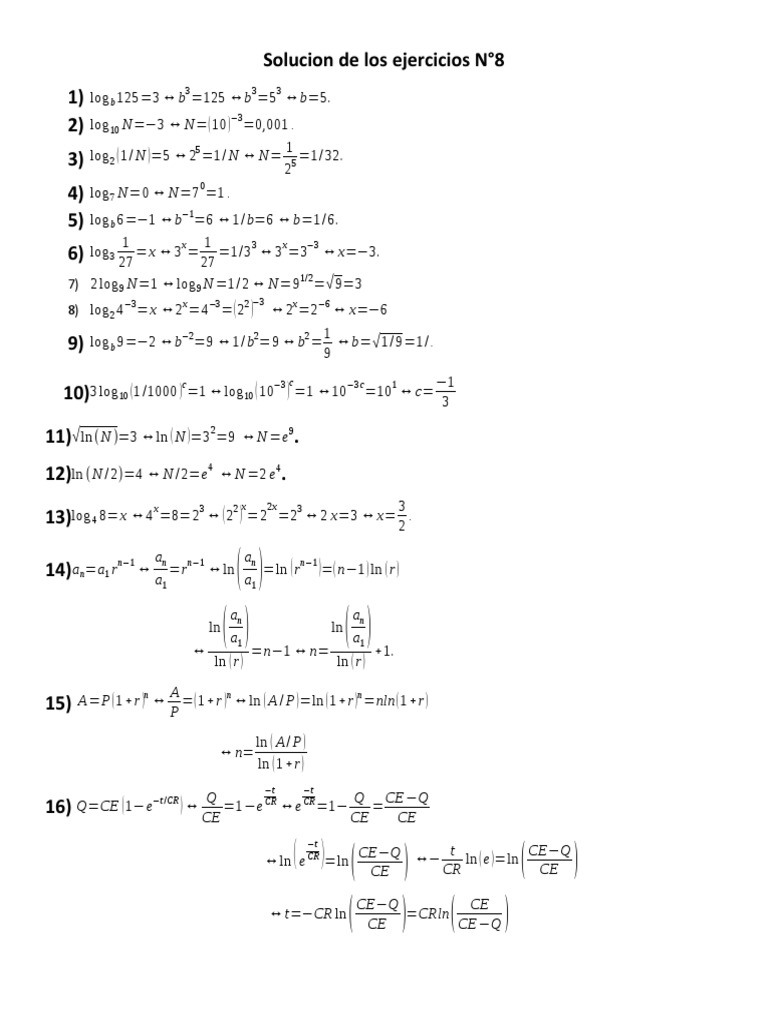 Ejercicios de Logaritmos y Funciones | PDF | Teaching Mathematics