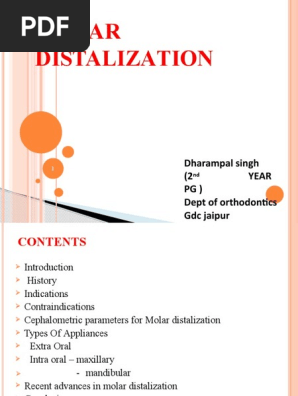 Molar Distalization Seminar Orthodontics Dentistry Branches