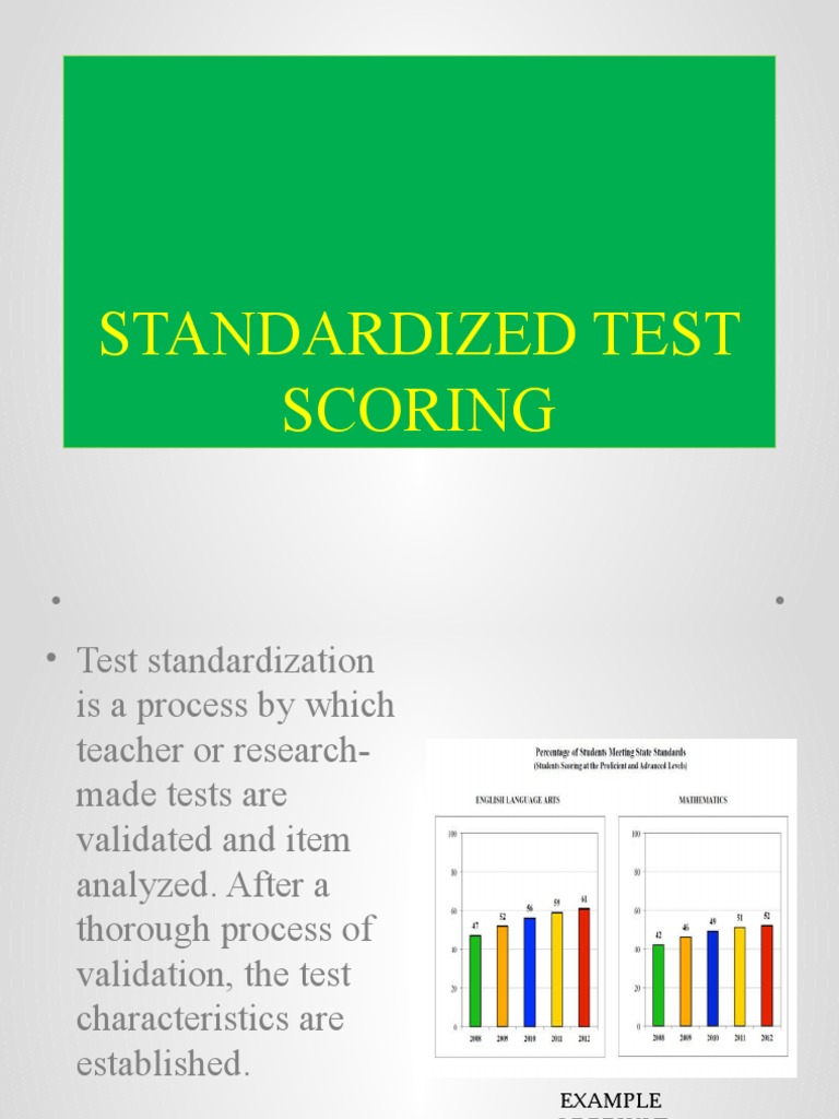 Standardized Test Scoring Report Pdf Standardized Tests Test