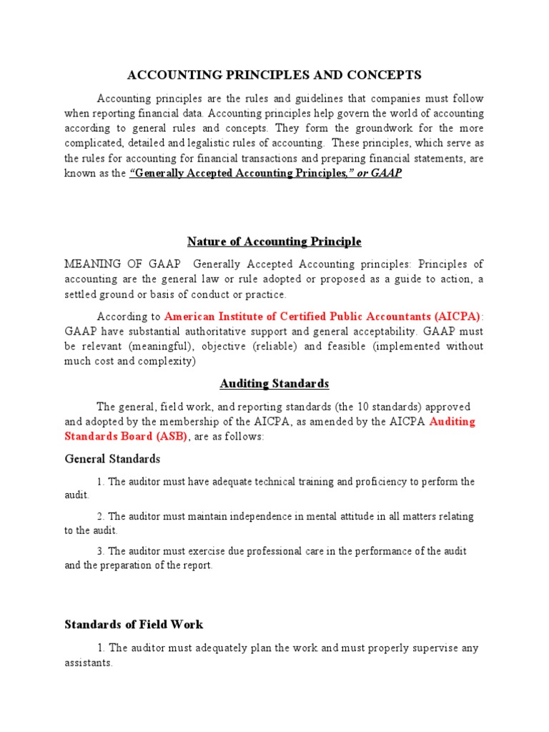 Key Accounting Principles Explained | PDF | Financial Statement | Audit