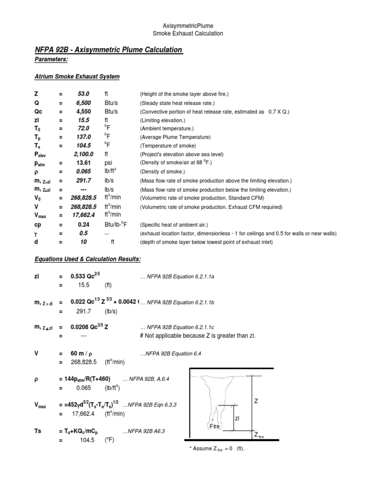 Atrium Smoke Exhaust Calculations PDF Classical Mechanics Mechanics