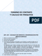 Cálculo de finiquitos y terminación de contratos laborales