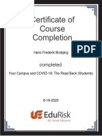 Your Campus and COVID-19, Certificate