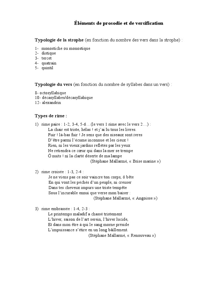 Éléments de Prosodie Et de Versification | PDF