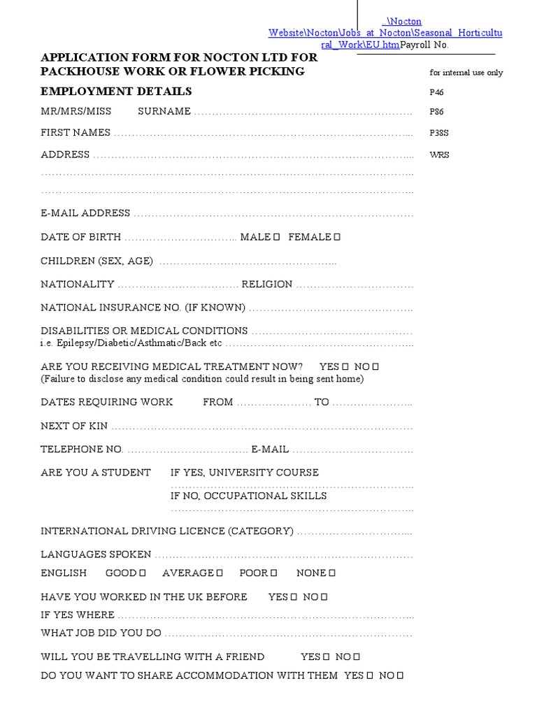 Application Form | PDF