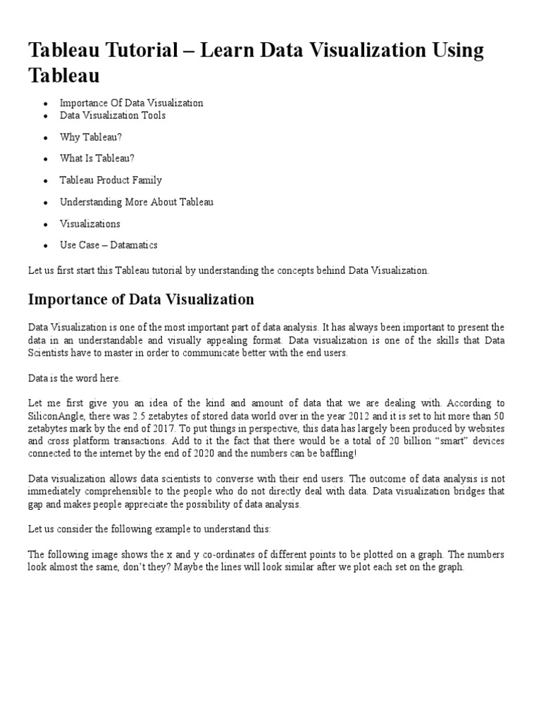 Tableau Tutorial - Learn Data Visualization Using Tableau | PDF