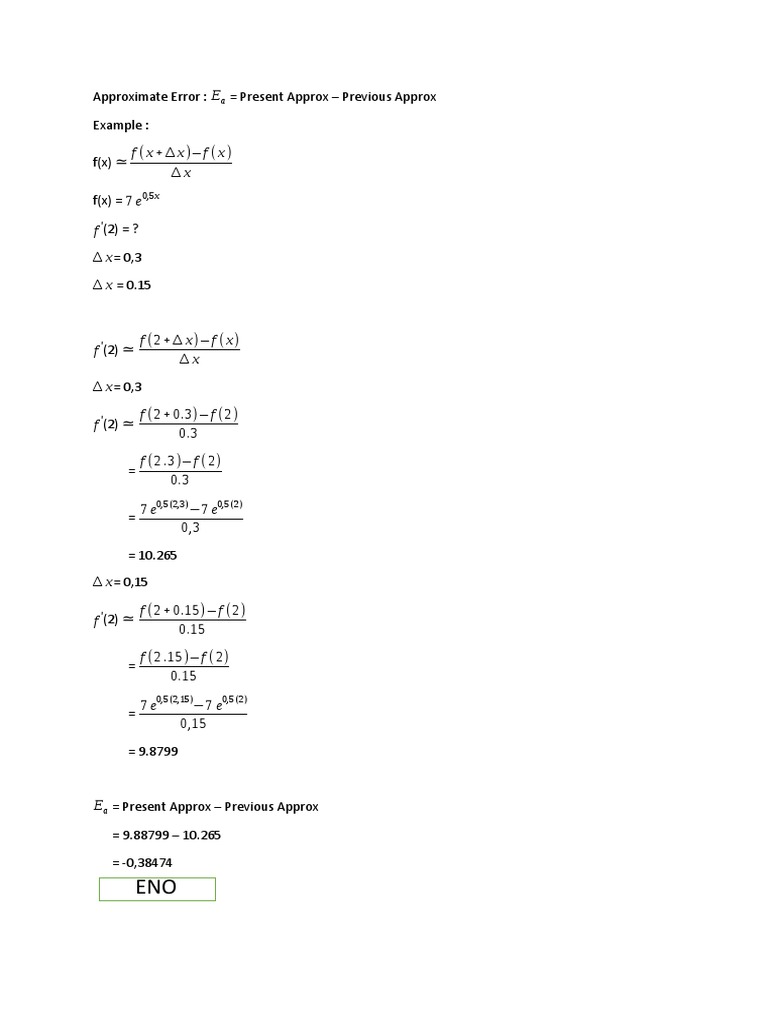 Understanding Approximate Error Calculation | PDF | Teaching Methods ...