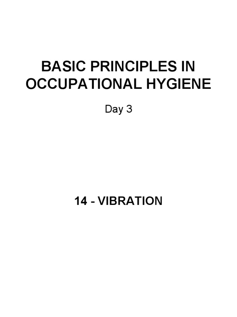 Basic Principles in Occupational Hygiene | PDF
